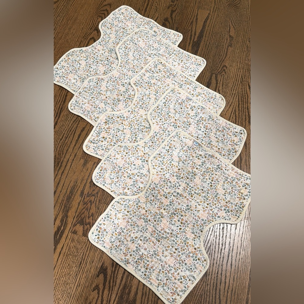 Five Little Unicorn Cotton Muslin Burp Cloths - Pressed Petals - Picture 2 of 2
